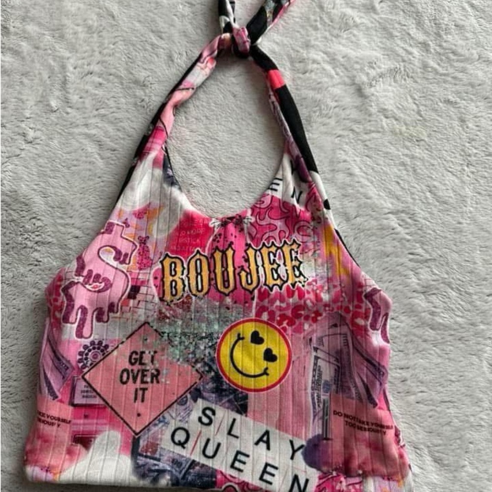 Trendy Pink Reversible Boujee Halter